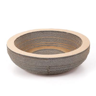 China New Sustainable Bowl Rest Claw Sharpening Corrugated Paper Eco - Friendly Cat Scratching Board Nest Multi Purpose Wholesale for sale