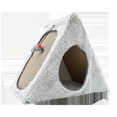 China Cat House Durable Triangle Modern Eco-Friendly Cat Cardboard Scratcher Breathable Indoor Bedroom for sale