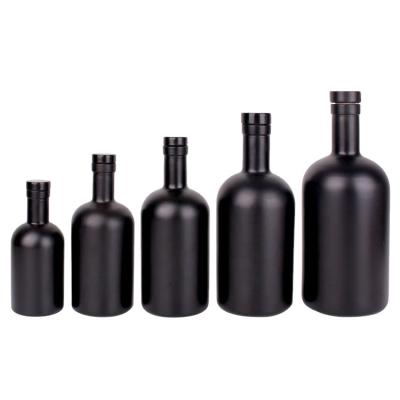 China Liquor Wine Storage Xingda Customize 100Ml 200Ml 375Ml 500Ml 750Ml 1000Ml Matte Black Vodka Glass Bottle Liquor Wine Bottle Factory for sale