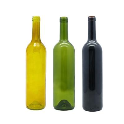 China 500Ml 750Ml Red Wine Beverage Customized Empty Dark Green Glass Bottle 750ml Clear Wine Bottles Supplier for sale