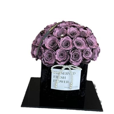 China Preserved Rose Hot Selling Real Touch Eternal Preserved Roses In Gift Box For Valentine'S Day'S Gift Preserved Roses for sale