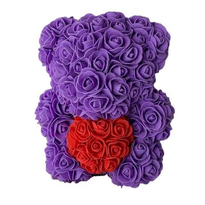 China Pe Christmas Valentine'S Day Gift 25Cm Rose Bear Holding-Heart Bear Rose Bear Wholesale for sale