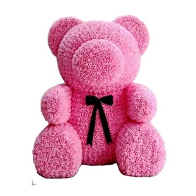 China Pe Perfect Quality Colorful Valentines Day Gift 120Cm Rose Foam Pe Flower Teddy Bear With Box for sale