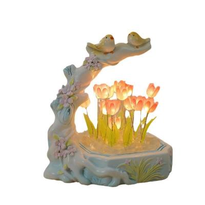 China Other Factory Direct Supplier Flowers And Birds Tulip Night Light Artistic Ornament Ambience Light Luminescent Decoration for sale