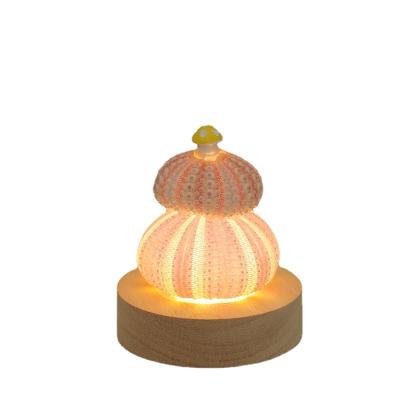 China Other Birthday Gift Hand-Made Diy Luminous Mushroom Atmosphere Night Light With Wooden Base Tabletop Decoration for sale