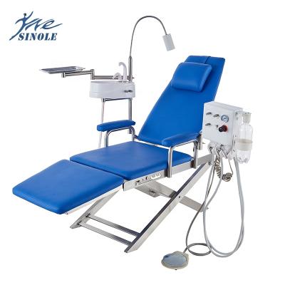 China Basic Style Folding Dental Chair Portable Dental Chair Dental Chair With Turbine Machine for sale