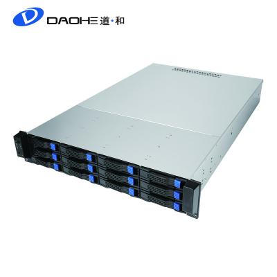 China With Fan 2U 12bay 6G Motherboard Hotswap Chassis Rackmount With Single 2U 600W Power Supply for sale