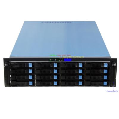 China With fan 3U 16bay storage server case with 1+1 power redundant 800W for sale