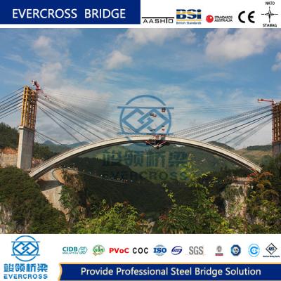 China High Strength Large Span Steel Truss Arch Bridge Shot Blasting Surface for sale