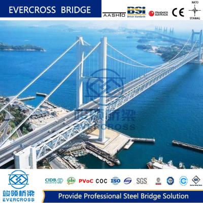 China Highway Steel Cable Suspension Bridges Long Life Vier Span Vijf Span Te koop