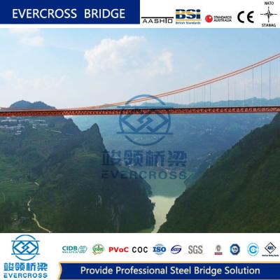 China Prefabricated Suspension Truss Bridge Steel Rope Bridge Easy And Fast Erection for sale