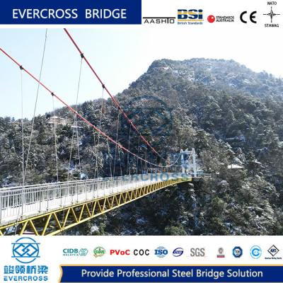 China High Strength Metal Suspension Bridge Steel Rope Bridge Heavy Loading for sale