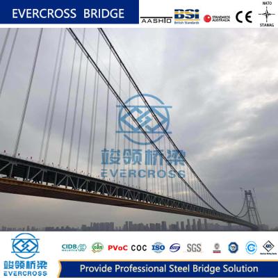 China Painted Prefabricated Steel Cable Suspension Bridge Big Loading Capacity for sale