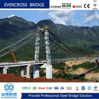 China Großspannende Metall-Hängebrücke OEM Stahlbetonbrücke für Eisenbahn zu verkaufen