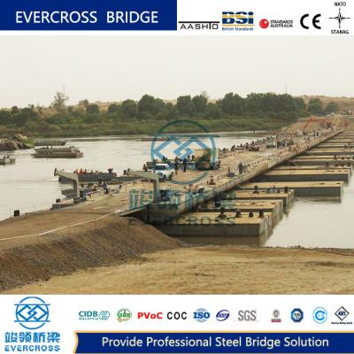 China Emergency Floating Pontoon Bridge Anti Corrosion Coatings Temporary Foot Bridge for sale