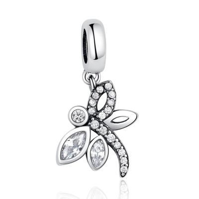 China European Popular FASHIONABLE Insect Series 925 Sterling Silver Dragonfly Shape Pendant Zircon Bracelet DIY Jewelry Accessories for sale