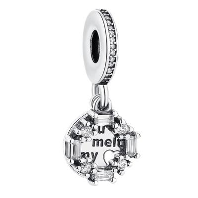 China Office/DIY Jewelry Sterling Silver Fashion Jewelry Pendants Career Accessory and Silver Diamond Round Pendant Set of Charms 925 Accessories for sale