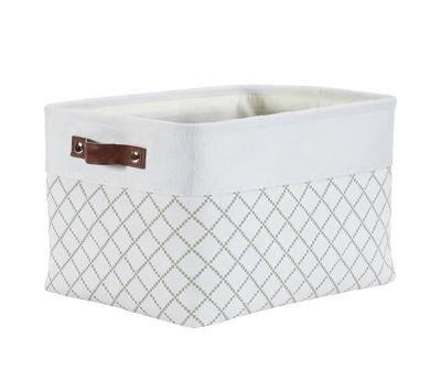 China Factory Price Viable Hot Sale Professional Canvas Woven Fabric Foldable Storage Basket for sale