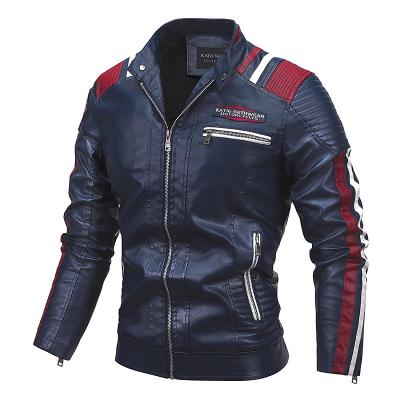 China Wholesale Customized Customized 2022 Logo Fashion Zipper Biker Motorcycle Jacket Coat Leather Casual Solid Men Waterproof Jacket for sale