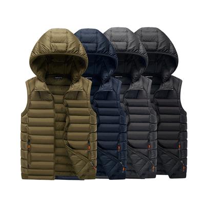 China High Quality Breathable Custom Logo Winter Windproof Mens Down Stripper Vests Zipper Threaded Ultra Light Mens Camping Safari Down Vest for sale