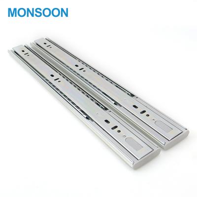 China Jieyang Modern High Quality Push To Open Under Mount Triple Extension Ball Bearing Soft Narrow Drawer Slide for sale