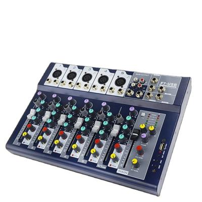 China Hot selling podcast equipment studio products console mixer professional sound mixing digtal F7-USB audio noise for sale