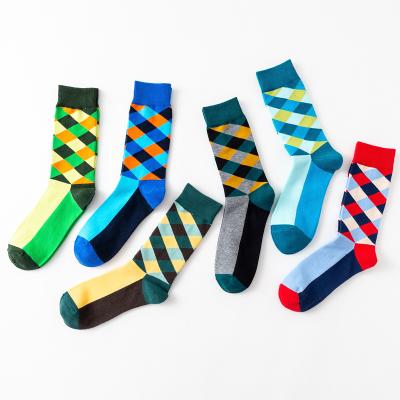 China Customized Classic Mens Antibacterial Cotton Wholesale Colored Fashion Crew Socks for sale