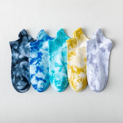 China 2021 Summer Women's Cotton Socks Antibacterial Popular Design Men's Tie Dye Socks, Tie Dye Socks for sale