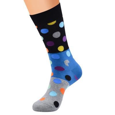 China Custom Made Funny Fashion Cotton Men QUICK DRY Bangs Crazy Colors Dots Tube Skateboard Casual Socks for sale