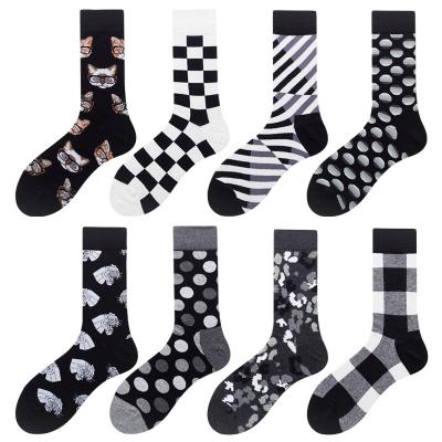 China Direct Selling Classic Manufacturer Breathable Custom Cotton Men Geometric Dress Business Socks for sale