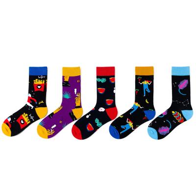 China Wholesale Custom Cotton Crew Socks Antibacterial Funny Funny Women's Socks Novelty Crazy Colorful Socks Cotton Crew Socks for sale