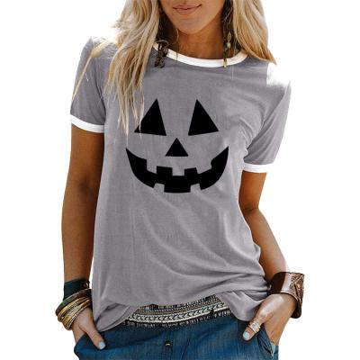 China Causal Pumpkin T-shirt Anti-Wrinkle T-shirt Women's Shirt Halloween Pumpkin T-shirt Graphic Top Women Harajuku T-shirt Cotton Tops Tees Shirt Drop Shipping for sale