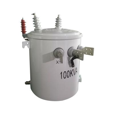 中国 100Kva 単相ポールマウント オイルタイプ トランスフォーマー 13.8Kv から 0.24Kv 販売のため