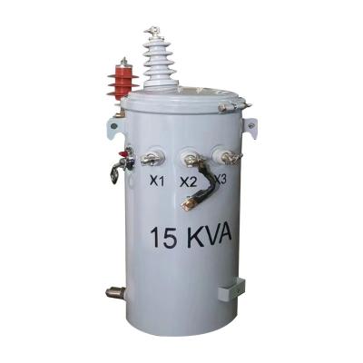 Cina 15kva Distribuzione a poli di montaggio Transformatore monofase Olio immerso da 4160v a 240v in vendita