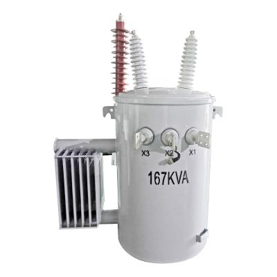 China 167Kva Single Phase Pole Mounted Transformer Oil immersed 34500GrdY/19920 for sale