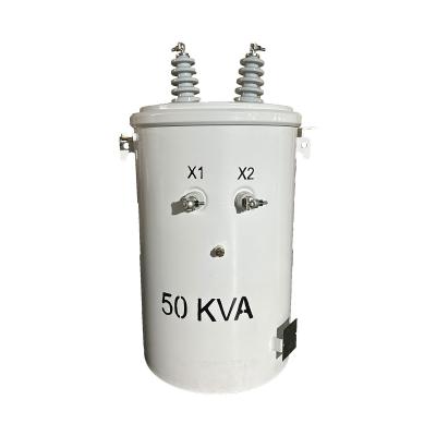 중국 50KVA 단일 단계 전극 분배 트랜스포머 기름 잠수 12470V ~ 277V 판매용