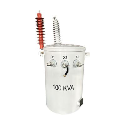 China 100KVA Single Phase Pole Mounted Overhead Distribution Transformer ANSI / IEEE Standard 13.8KV for sale