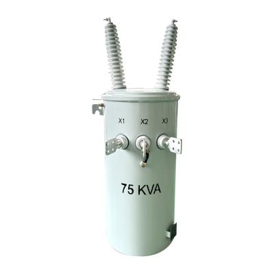 China 75KVA Single Phase Pole Mounted Transformer Oil Liquid  34500V To 120V for sale