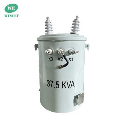 중국 37.5kva 단일 단계 전극 장착 전력 변압기 ONAN 4160V ~ 480V ANSI 판매용