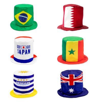 China Durable 2022 World Cup Hat Fan Cap Polyester World Cup Fan Supplies Prop Cheering Hat for sale