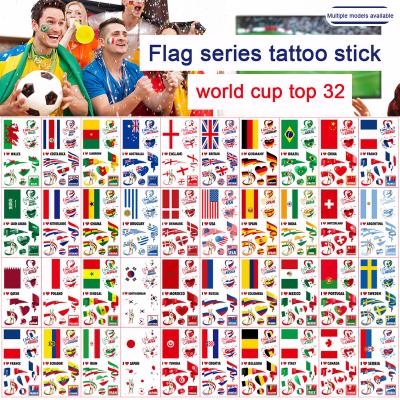 China Waterpoof 32 World Cup Marathon Waterproof Party Event Temporary National Flag Tattoo Stickers Sets Stickers for sale