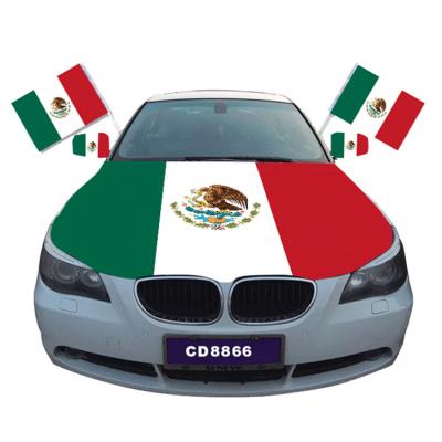 China Morden Mexico Car Hood Cover Flag World Cup Flag Elastic Motor Fabrics Polyester Fabric Car Hood Banner Flag for sale