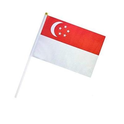 China Reusable Singapore SG Hand Flag Custom All Country Hand Wave 2022 National Flag Parade World Cup Sports Events Flags for sale