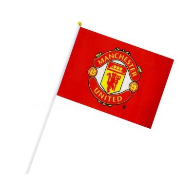 China Custom Reusable Hand Flag ManUtd MUFC Football Club Team Flag Parade Cheer World Cup 2022 NBA Fans Flags for sale