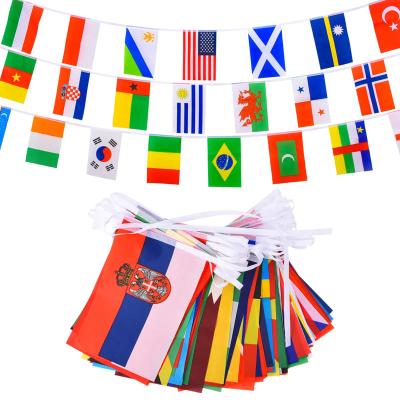 China 2022 Strong Custom Mini Polyester Country Bar Celebration Decoration Flag Soccer World Cup Flag Stability Flag for sale