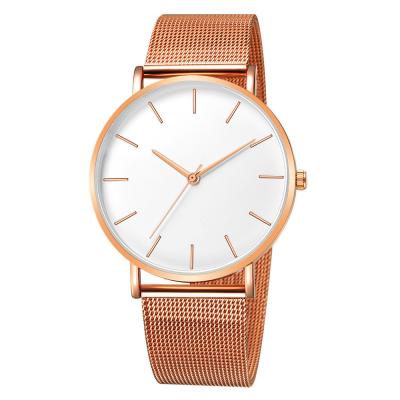 China Other Hot-selling mesh strap men's and women's watches fashion simple ultra-thin scale ladies quartz watch for sale