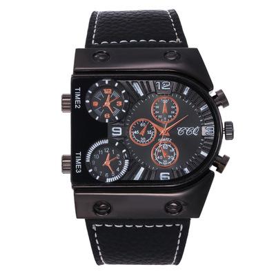 China Large Dial Day/Date Multi-calibration Quartz Watch Outdoor Sports Belt Watch Men's Watch for sale