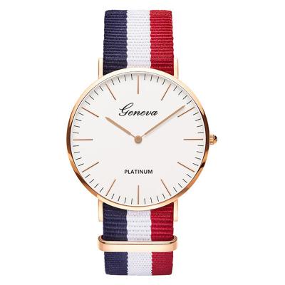 China DIVER Fashion Nylon Strap Geneva Brand Couples Quartz Watch Strap Multicolor for sale