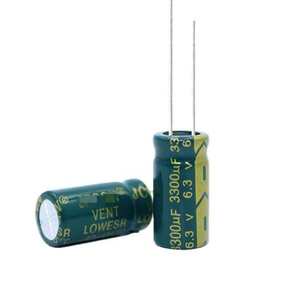 China 6.3V3300UF high quality original and new standard 10*20MM size of electrolytic capacitor 3300UF6.3V for sale