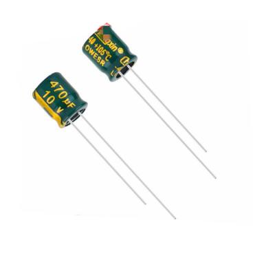 China 10V470UF high quality and new standard 6*7MM original size of electrolytic capacitor 470UF10V for sale